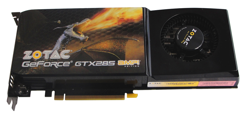 Die GeForce GTX 285 AMP! Edition von ZOTAC ist komplett verschlossen.