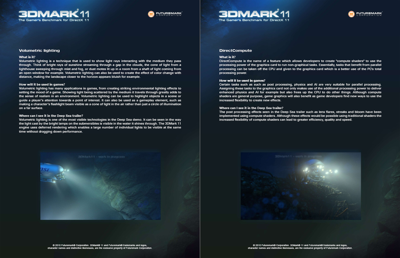 Futuremark über Volumetric-Lighting (links) und DirectCompute (rechts).