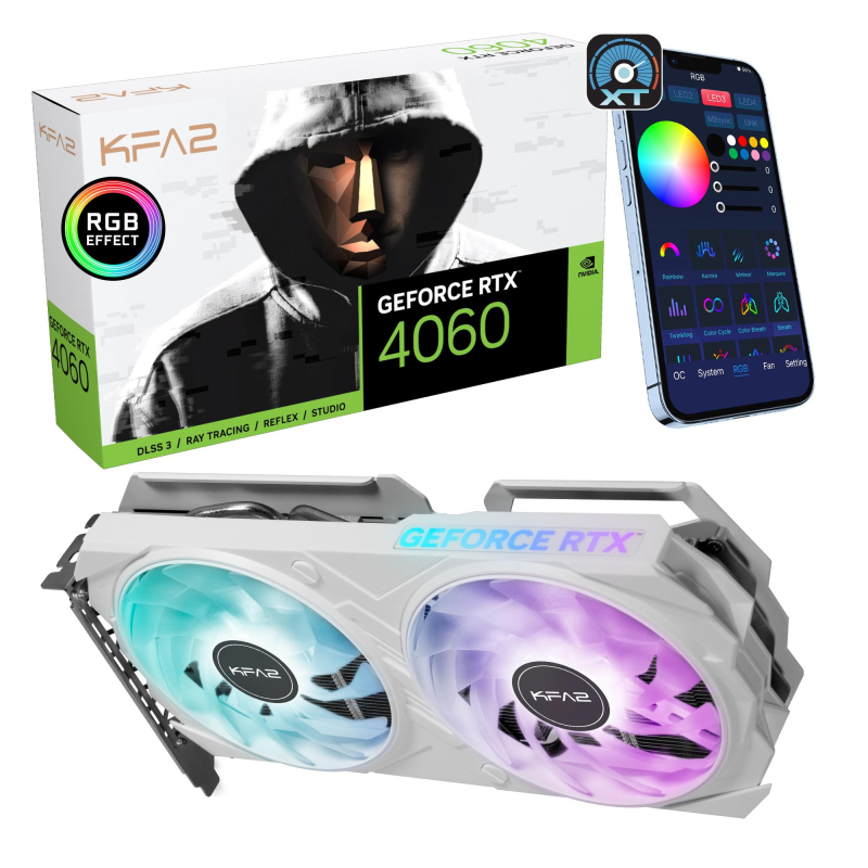 KFA2 GeForce RTX 4060 EX White 1-Click OC