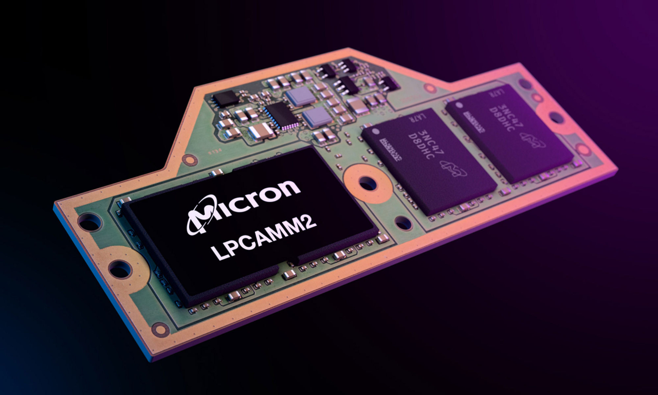 Crucial LPCAMM2 mit LPDDR5X-Speicher.